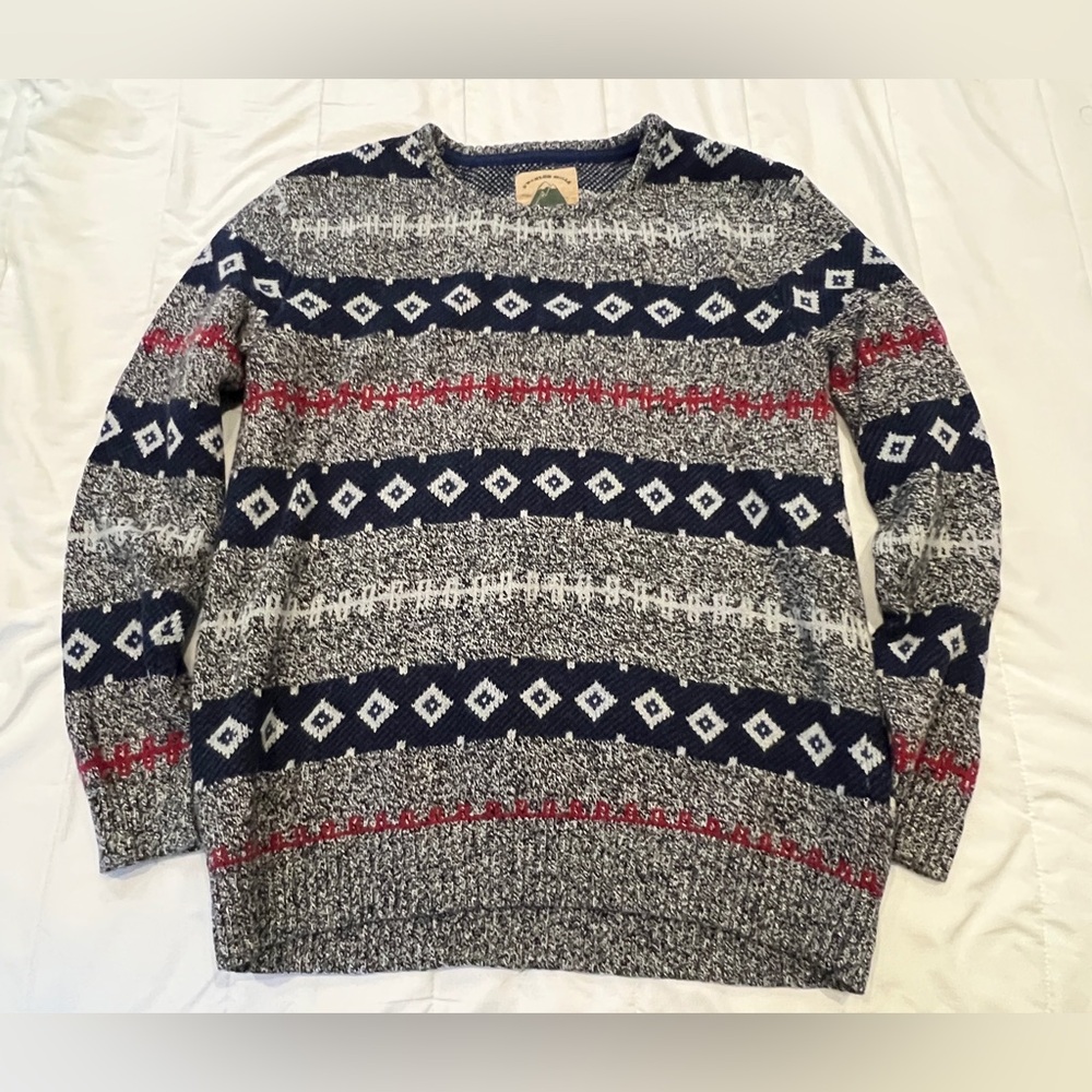 O’Hanlon Mills Men’s Pattern Sweater, Size L